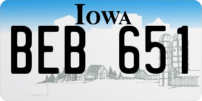 IA license plate BEB651