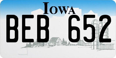IA license plate BEB652