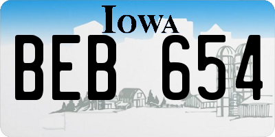 IA license plate BEB654