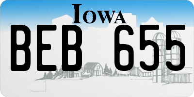 IA license plate BEB655