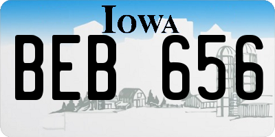IA license plate BEB656