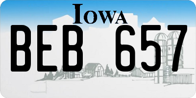IA license plate BEB657