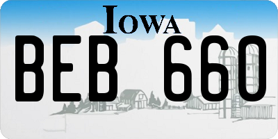 IA license plate BEB660