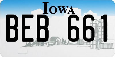 IA license plate BEB661