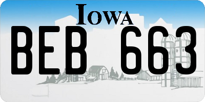 IA license plate BEB663