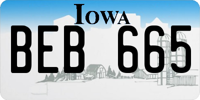 IA license plate BEB665