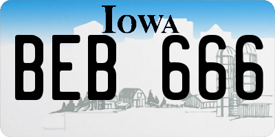 IA license plate BEB666