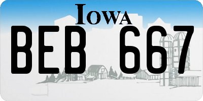 IA license plate BEB667