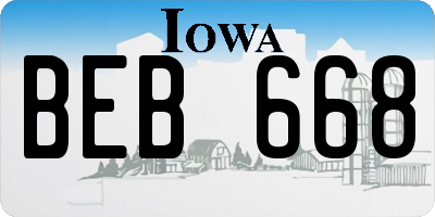 IA license plate BEB668