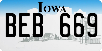 IA license plate BEB669