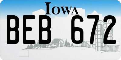IA license plate BEB672