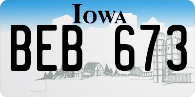 IA license plate BEB673