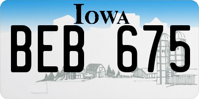 IA license plate BEB675
