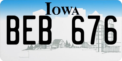 IA license plate BEB676