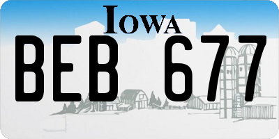 IA license plate BEB677