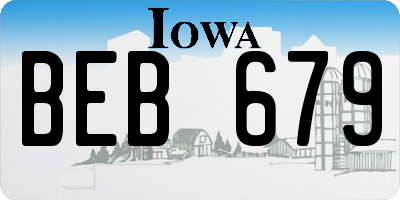 IA license plate BEB679