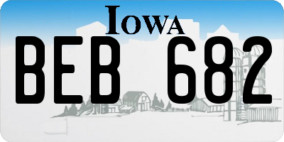 IA license plate BEB682