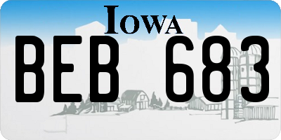 IA license plate BEB683
