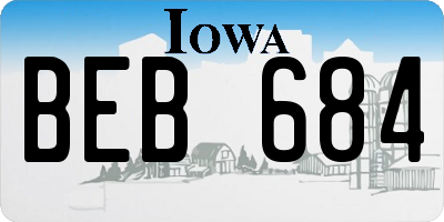 IA license plate BEB684