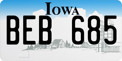 IA license plate BEB685