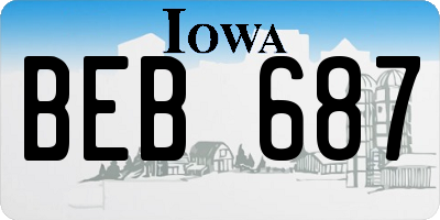 IA license plate BEB687