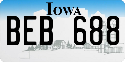 IA license plate BEB688