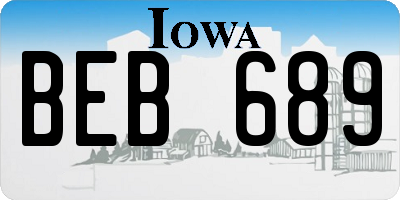 IA license plate BEB689