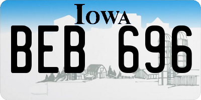 IA license plate BEB696