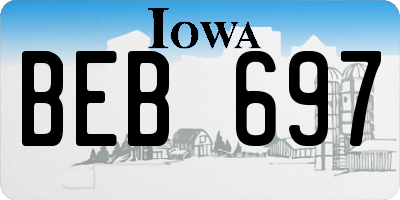 IA license plate BEB697