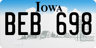 IA license plate BEB698