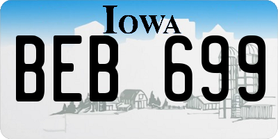IA license plate BEB699