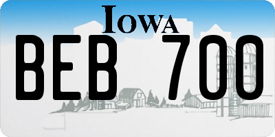 IA license plate BEB700