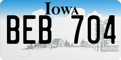 IA license plate BEB704