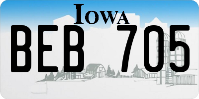 IA license plate BEB705