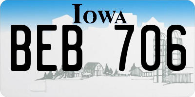 IA license plate BEB706