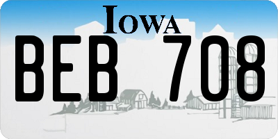 IA license plate BEB708