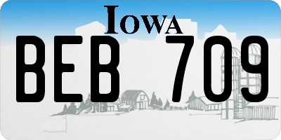 IA license plate BEB709