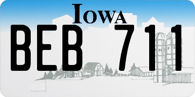 IA license plate BEB711