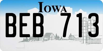 IA license plate BEB713