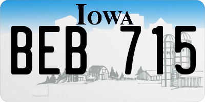 IA license plate BEB715