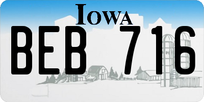IA license plate BEB716