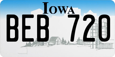 IA license plate BEB720