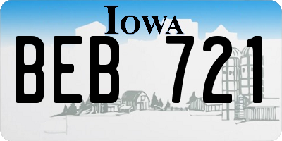 IA license plate BEB721