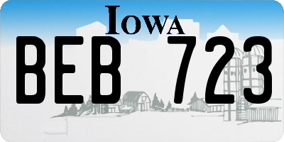 IA license plate BEB723