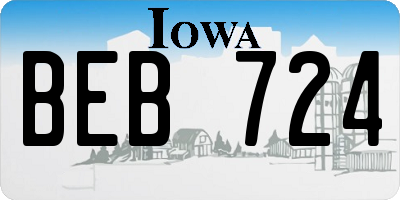 IA license plate BEB724