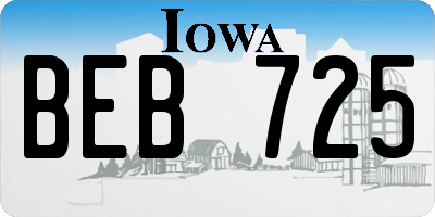 IA license plate BEB725