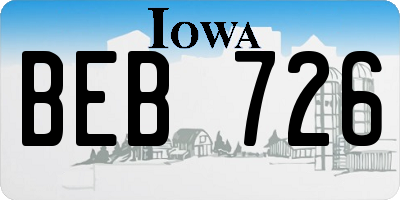 IA license plate BEB726