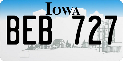 IA license plate BEB727