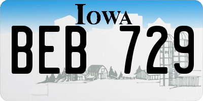 IA license plate BEB729