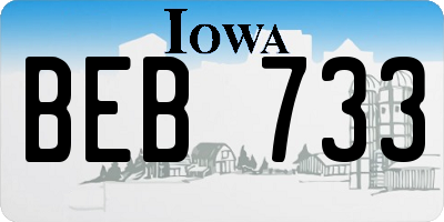 IA license plate BEB733